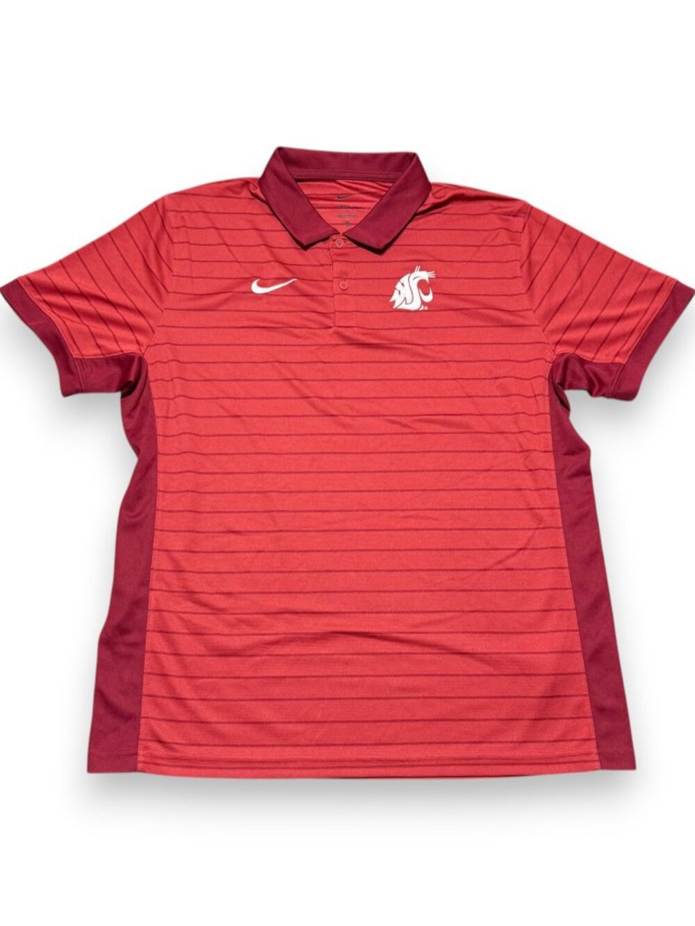 Washington State Cougars Men's Nike Striped Polo Size Large (Minor Snag)
